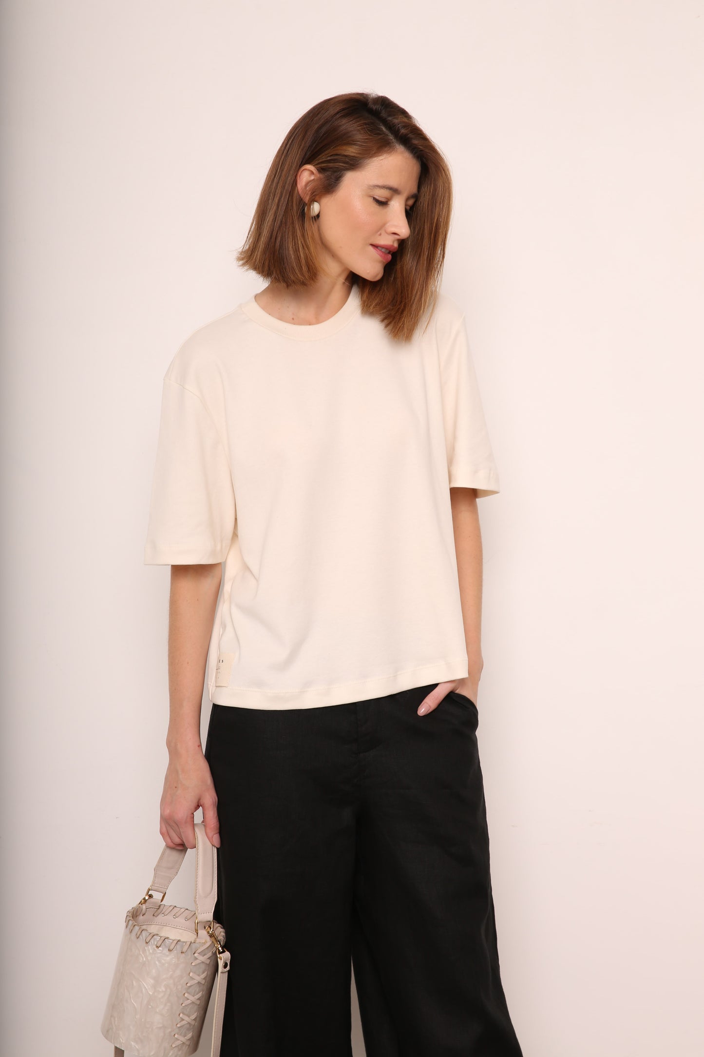 Camiseta algodão creme