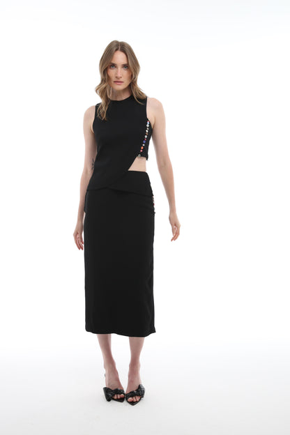 Blusa botões coloridos